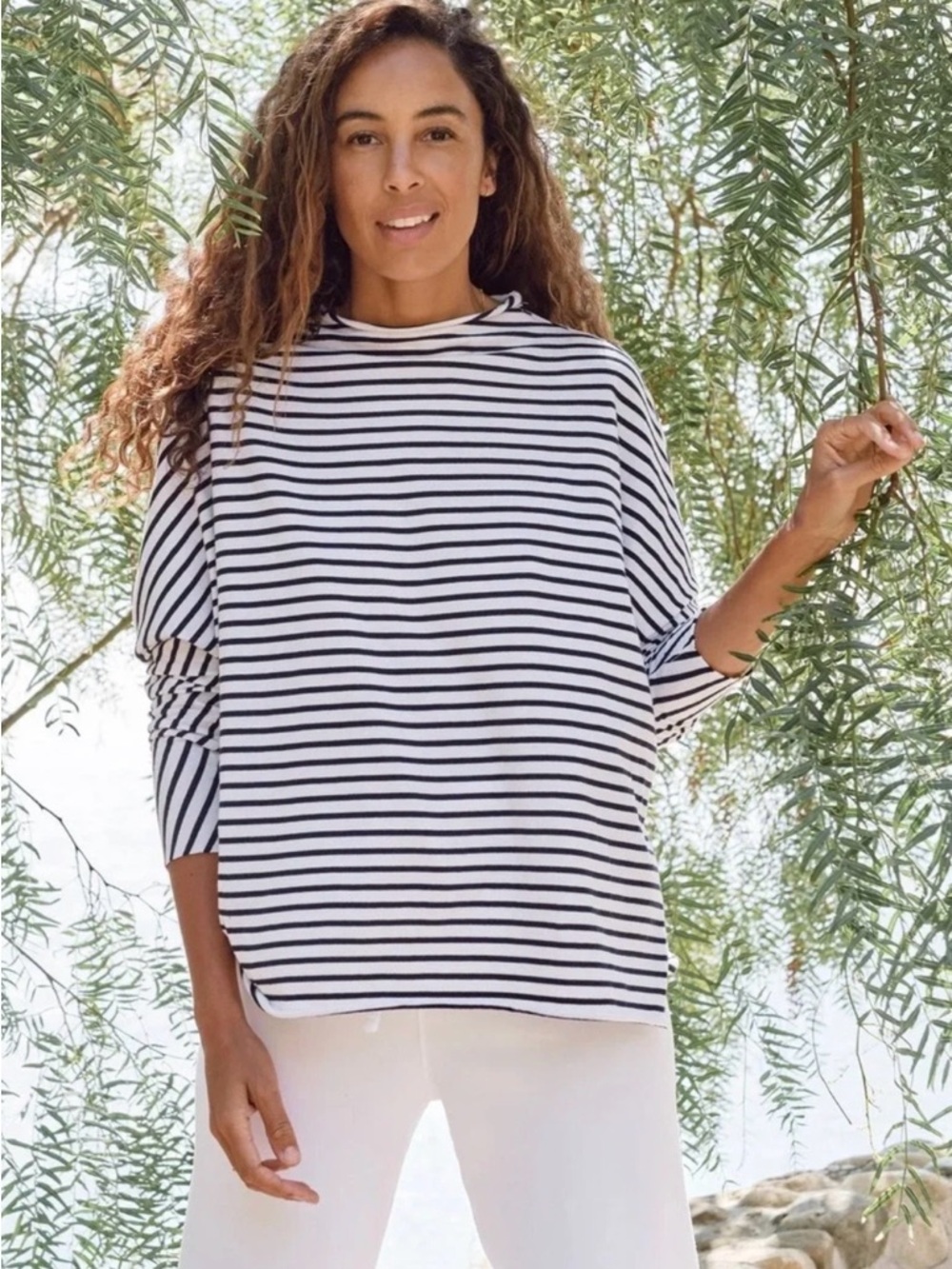 Frank & Eileen tee lab m Striped Effie Top READ NOTES small